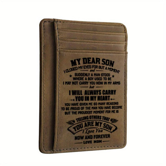 Vintage Leather Wallet Card Coin Holder for Son