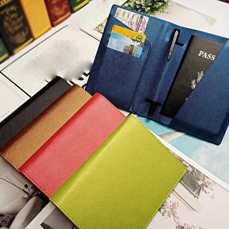 Concealed Buckle Passport Holder with Card Slots and Pen Insert