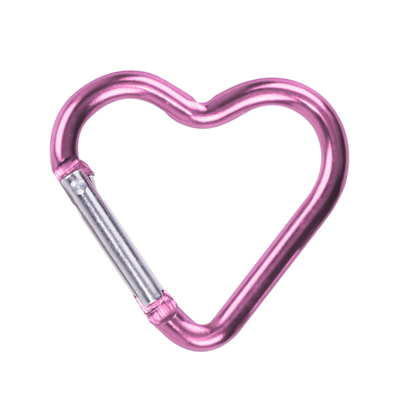 Heart Shaped Carabiner Aluminum Clips Small Snap Keychain Hooks
