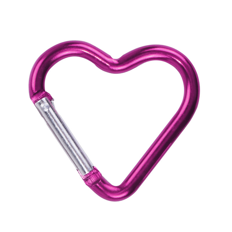 Heart Shaped Carabiner Aluminum Clips Small Snap Keychain Hooks