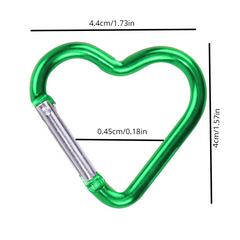 Heart Shaped Carabiner Aluminum Clips Small Snap Keychain Hooks