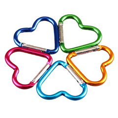 Heart Shaped Carabiner Aluminum Clips Small Snap Keychain Hooks