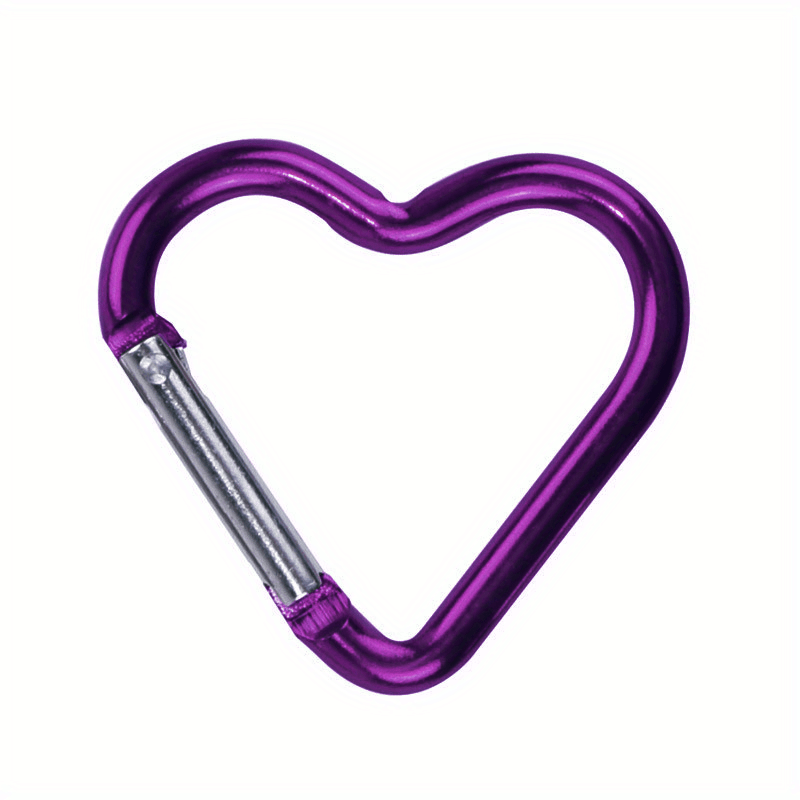 Heart Shaped Carabiner Aluminum Clips Small Snap Keychain Hooks