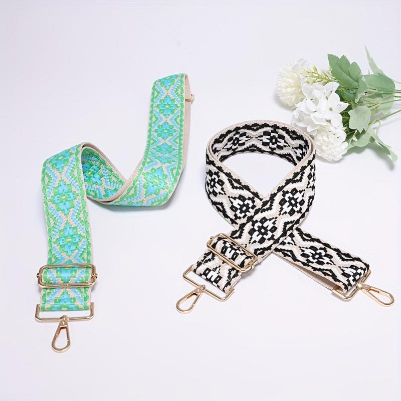 Embroidery Adjustable Strap Wide Nylon Handbag Belt For Women