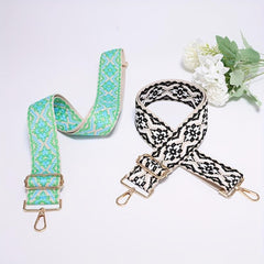 Embroidery Adjustable Strap Wide Nylon Handbag Belt For Women