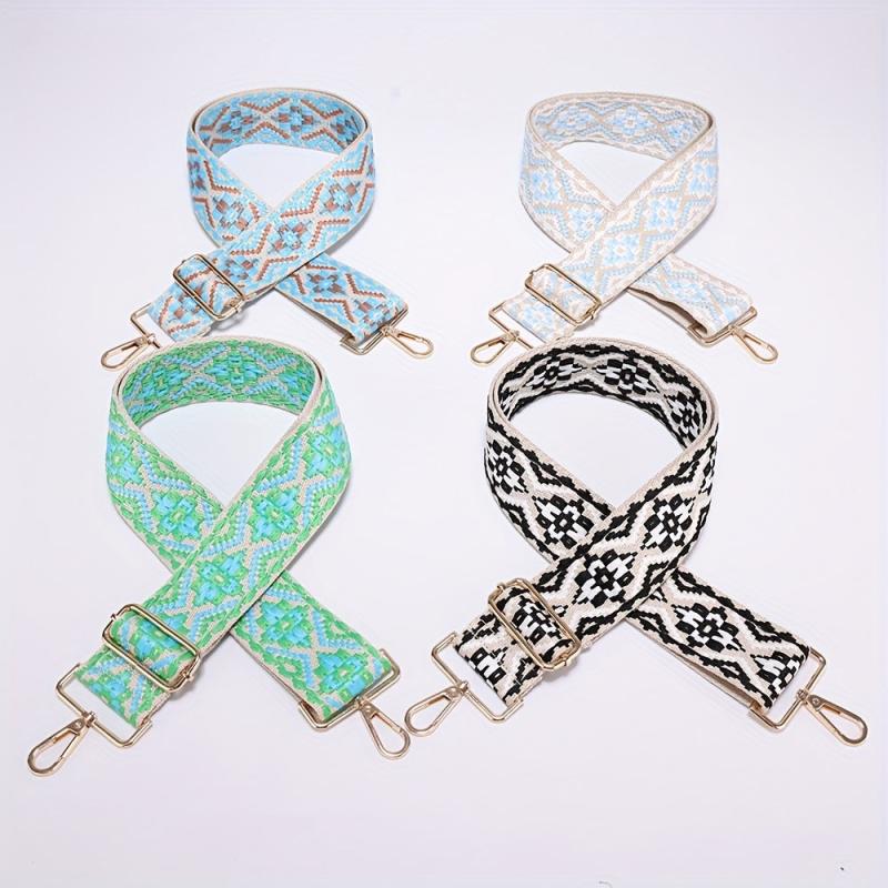 Embroidery Adjustable Strap Wide Nylon Handbag Belt For Women