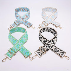 Embroidery Adjustable Strap Wide Nylon Handbag Belt For Women