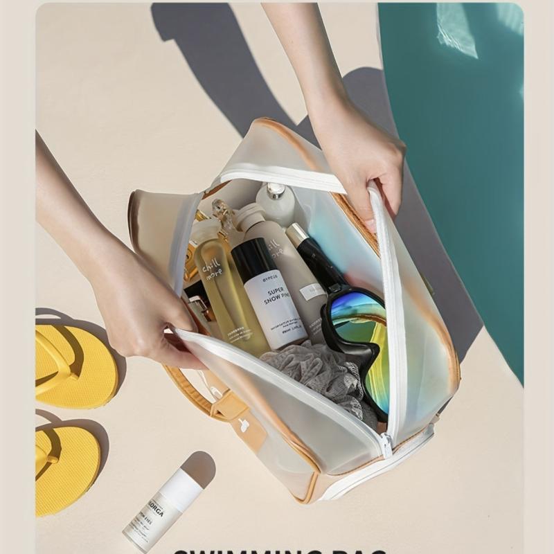 Colorblock Storage Bag Lightweight Dry Wet Separation Travel Beach Bag