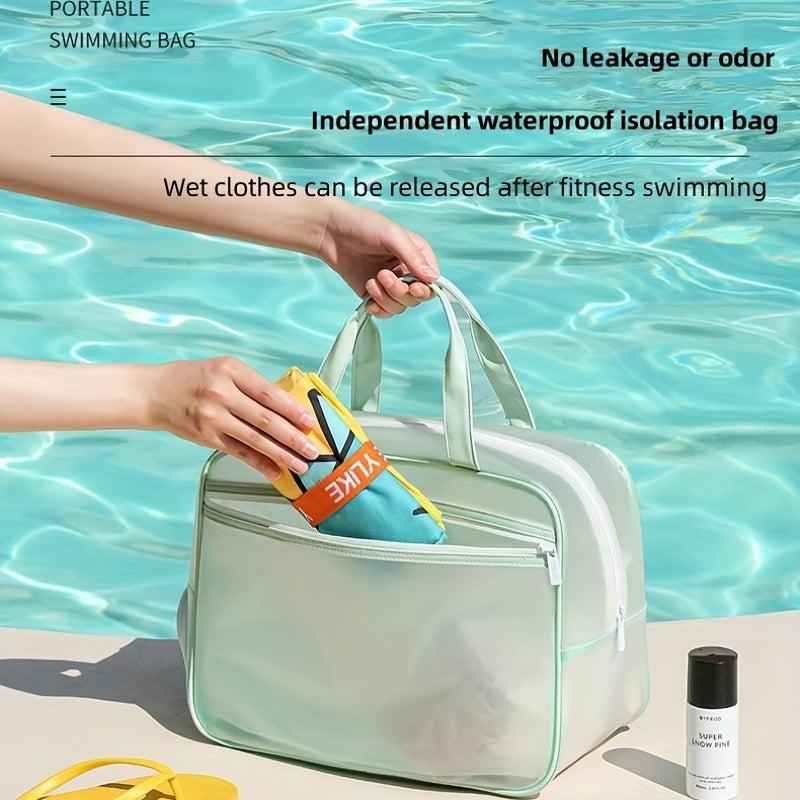 Colorblock Storage Bag Lightweight Dry Wet Separation Travel Beach Bag