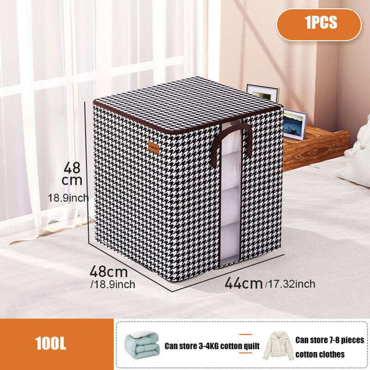 Large Capacity Houndstooth Print Bag Organizer