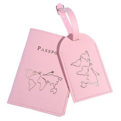 Map Pattern Passport Holder & Luggage Tag Set