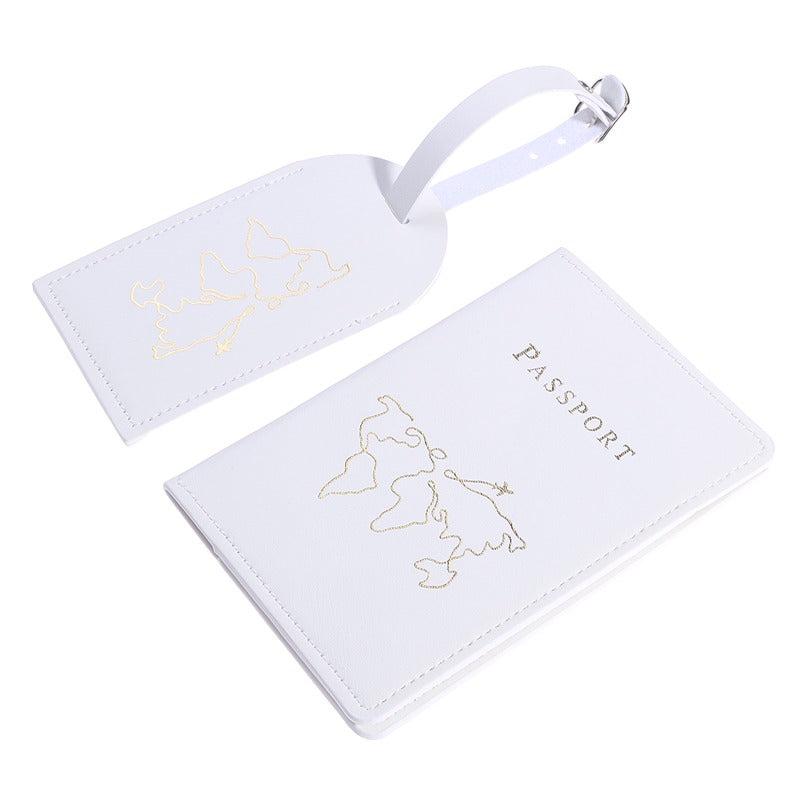 Map Pattern Passport Holder & Luggage Tag Set