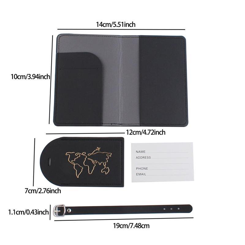 Map Pattern Passport Holder & Luggage Tag Set