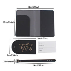Map Pattern Passport Holder & Luggage Tag Set