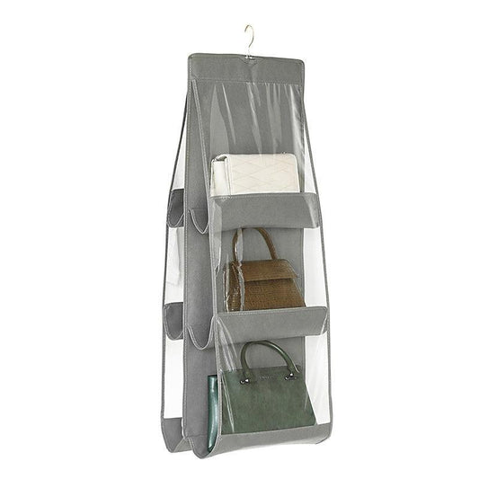 Clear Hanging Purse Organizer Easy Access Space Saving Bag Storage Holder