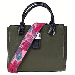 Adjustable Shoulder Strap Leaf Pattern Wide Purse Strap