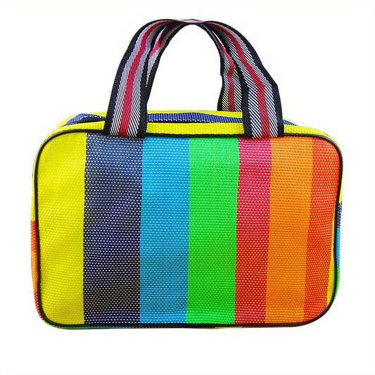 Rainbow Bath Toiletry Bag Portable Woven Cosmetic Bag