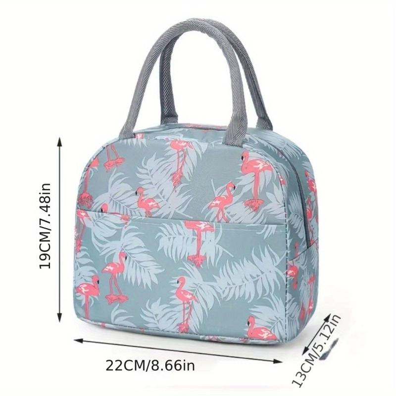 Cartoon Pattern Lunch Handbag Zipper Portable Storage Satchel Bag