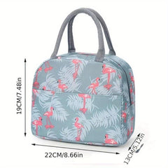 Cartoon Pattern Lunch Handbag Zipper Portable Storage Satchel Bag