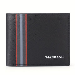 Men's Leather Money Clip Wallet Trifold Card Holder Horizontal Coin Purse