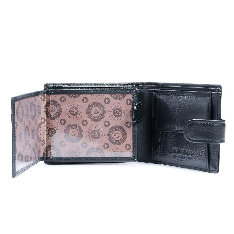 Men's Leather Money Clip Wallet Trifold ID Window Coin Purse