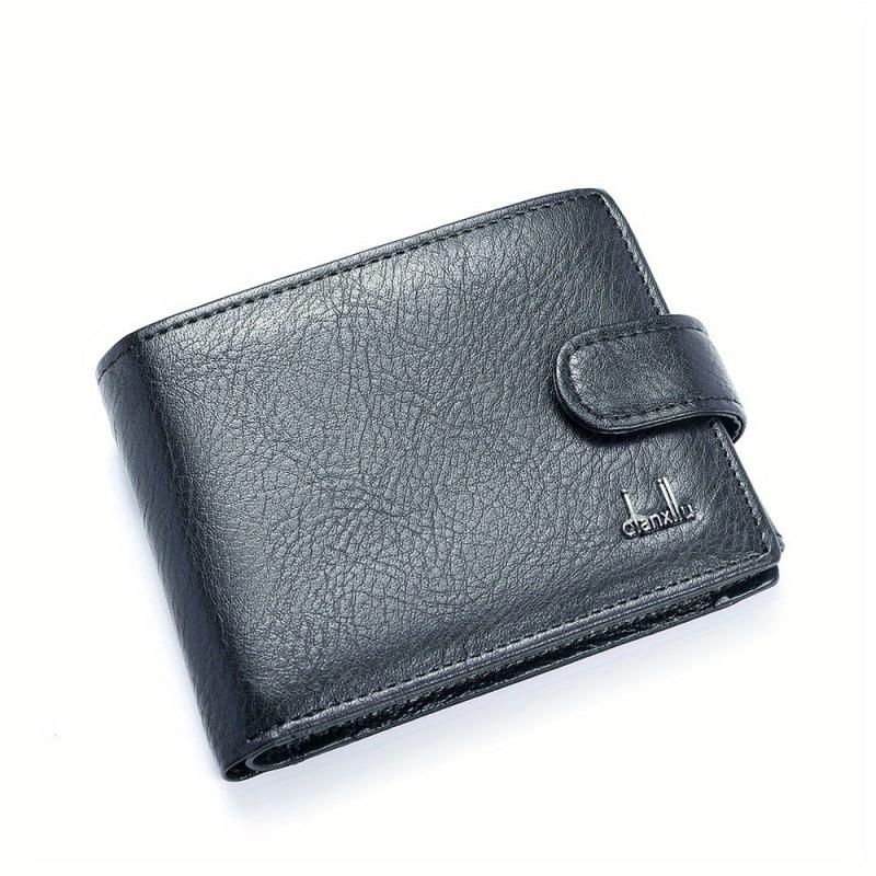 Men's Leather Money Clip Wallet Trifold ID Window Coin Purse