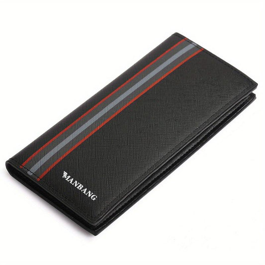 Men's Leather Long Wallet Card Holder Clutch Bag Pouch Money Clip