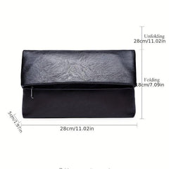 Men's Folding PU Leather Clutch Bag for Business Documents