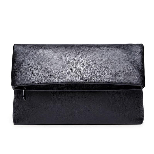 Men's Folding PU Leather Clutch Bag for Business Documents