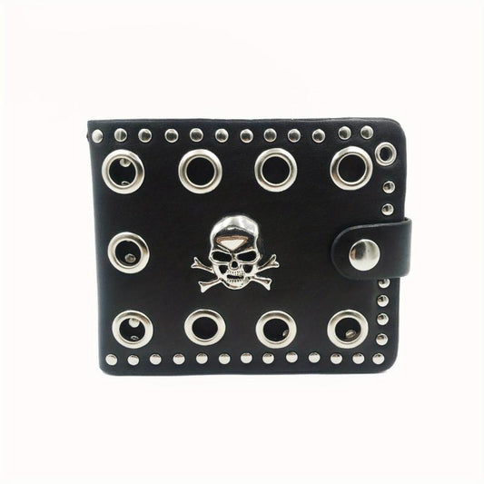 Halloween Men's Wallet Cross Skull Punk Wallet Anti theft Rivet Wallet