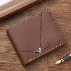 Men's Short Leather Wallet Large Capacity Card Bag