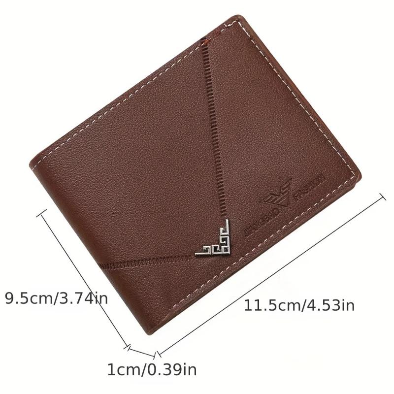 Men's Short Leather Wallet Large Capacity Card Bag