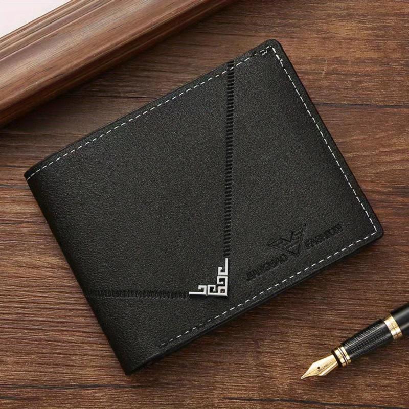 Men's Short Leather Wallet Large Capacity Card Bag