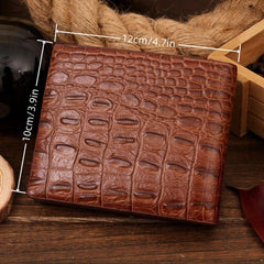 Crocodile Pattern Short Wallet Money Clip Card Holder Leather Wallet