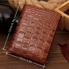 Crocodile Pattern Short Wallet Money Clip Card Holder Leather Wallet