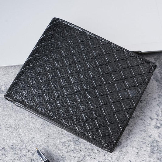 Men's Leather Short Wallet Money Clip Card Holder Horizontal Wallet