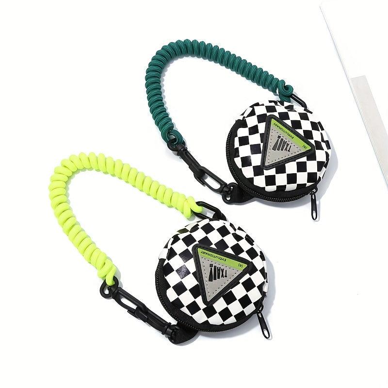 Men's Creative Headphone Key Coin Storage Bag Purse Chain Round Bag