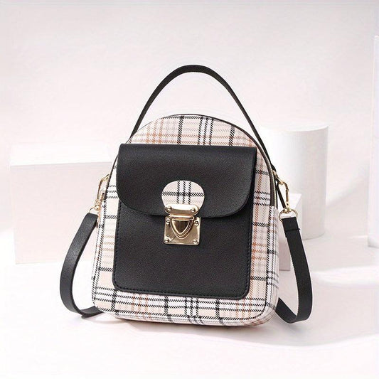 Plaid Pattern Backpack Ladies Bags Small Book Bag Sweet Small Backpack