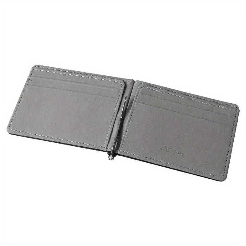 Men's Portable Money Clip Card Case Bifold Card Holder