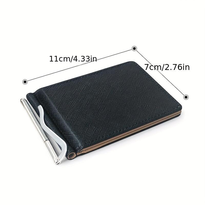 Men's Portable Money Clip Card Case Bifold Card Holder