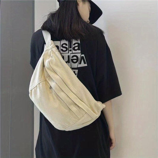 Canvas Chest Bag Vintage Sling Backpack for Outdoor Sports