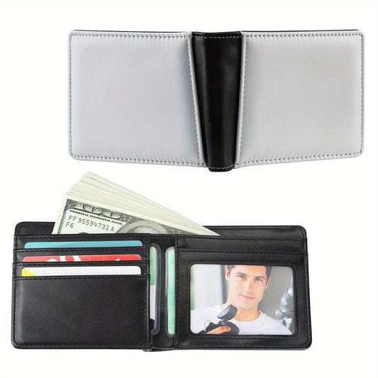Men's Sublimation Wallet Leather Short Wallet Money Clip Card Holder