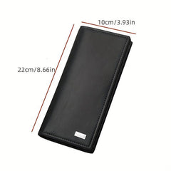 Men's Leather Long Wallet Card Holder Money Clip