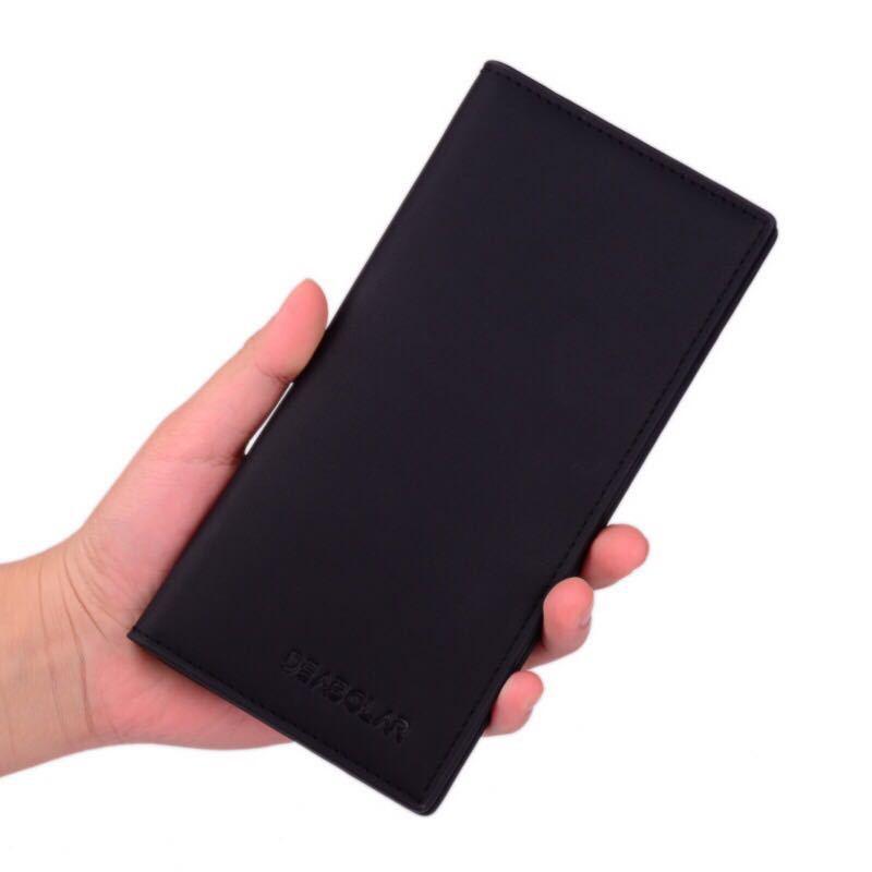 Men's Leather Long Wallet Card Holder Money Clip