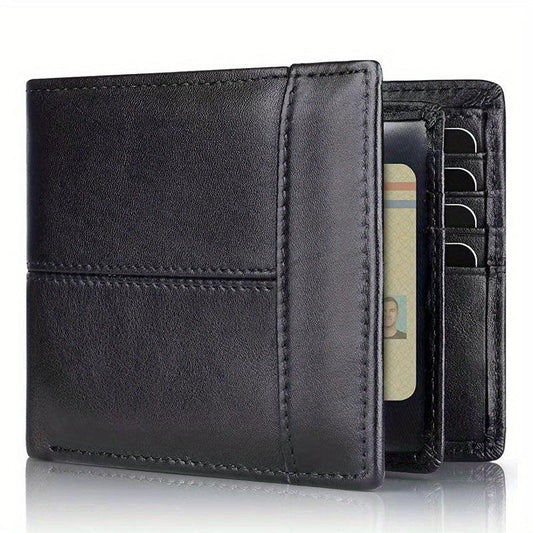 Men's Leather Money Clip Wallet Large Capacity Card Holder Coin Purse Gift