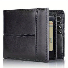 Men's Leather Money Clip Wallet Large Capacity Card Holder Coin Purse Gift