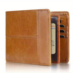 Men's Leather Money Clip Wallet Large Capacity Card Holder Coin Purse Gift