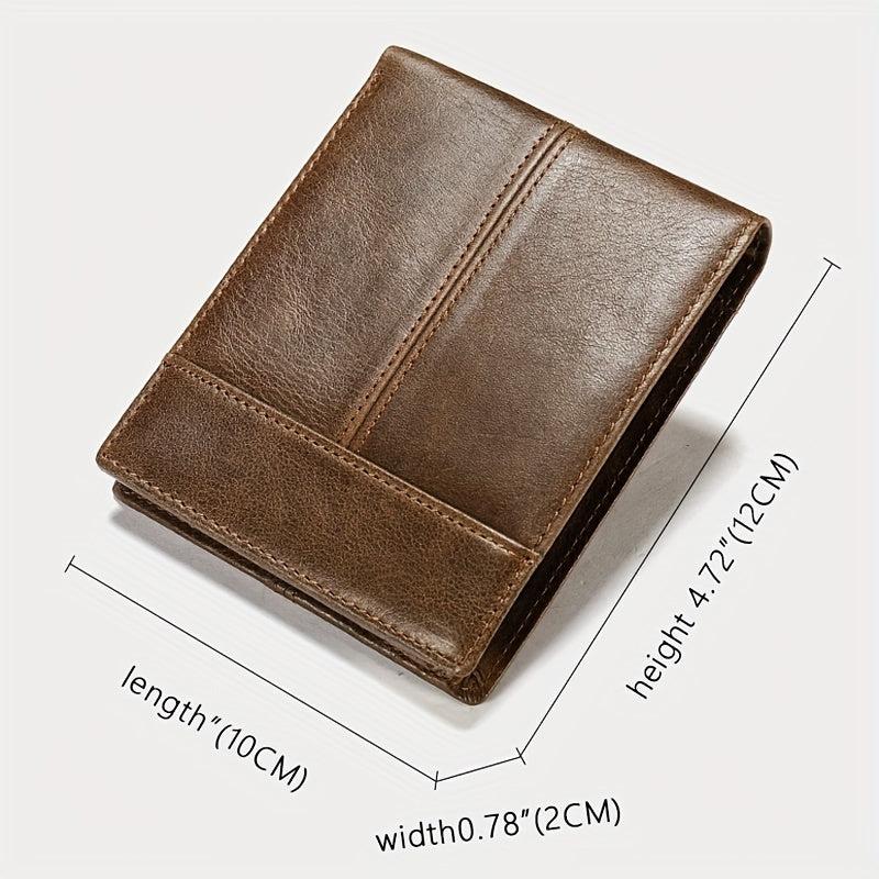 Men's Leather Money Clip Wallet Large Capacity Card Holder Coin Purse Gift