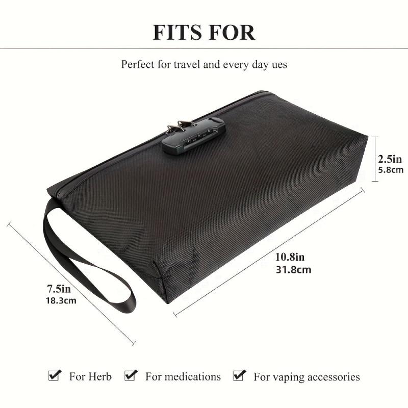 Combination Lock Smell Proof Bag Safe Storage Organizer for Travel