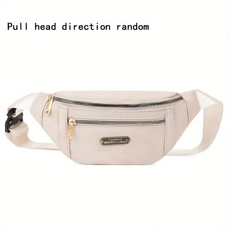 Casual Nylon Waist Bag Double Zipper Crossbody Bag Women's Fanny Pack